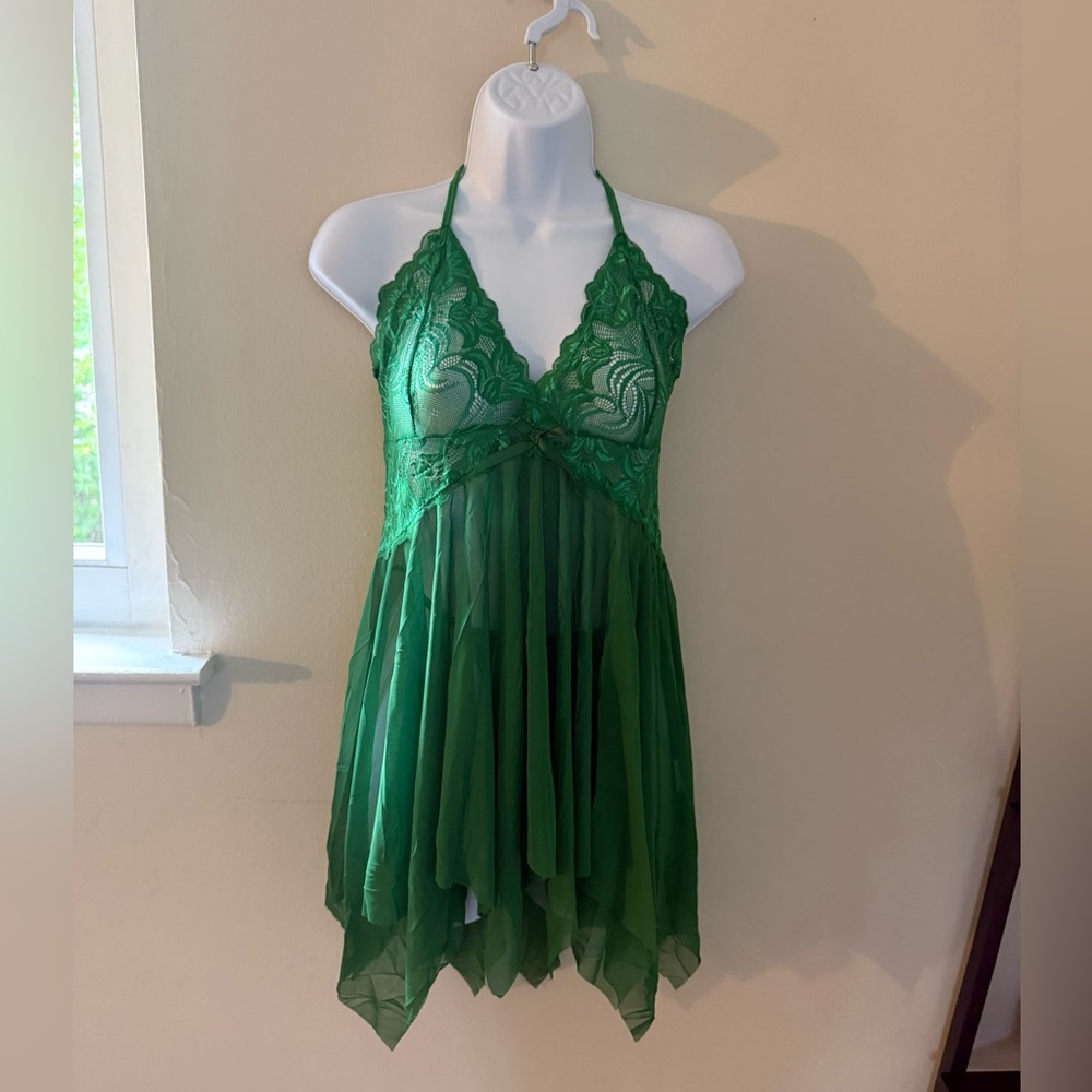 Green Lace Babydoll Lingerie
